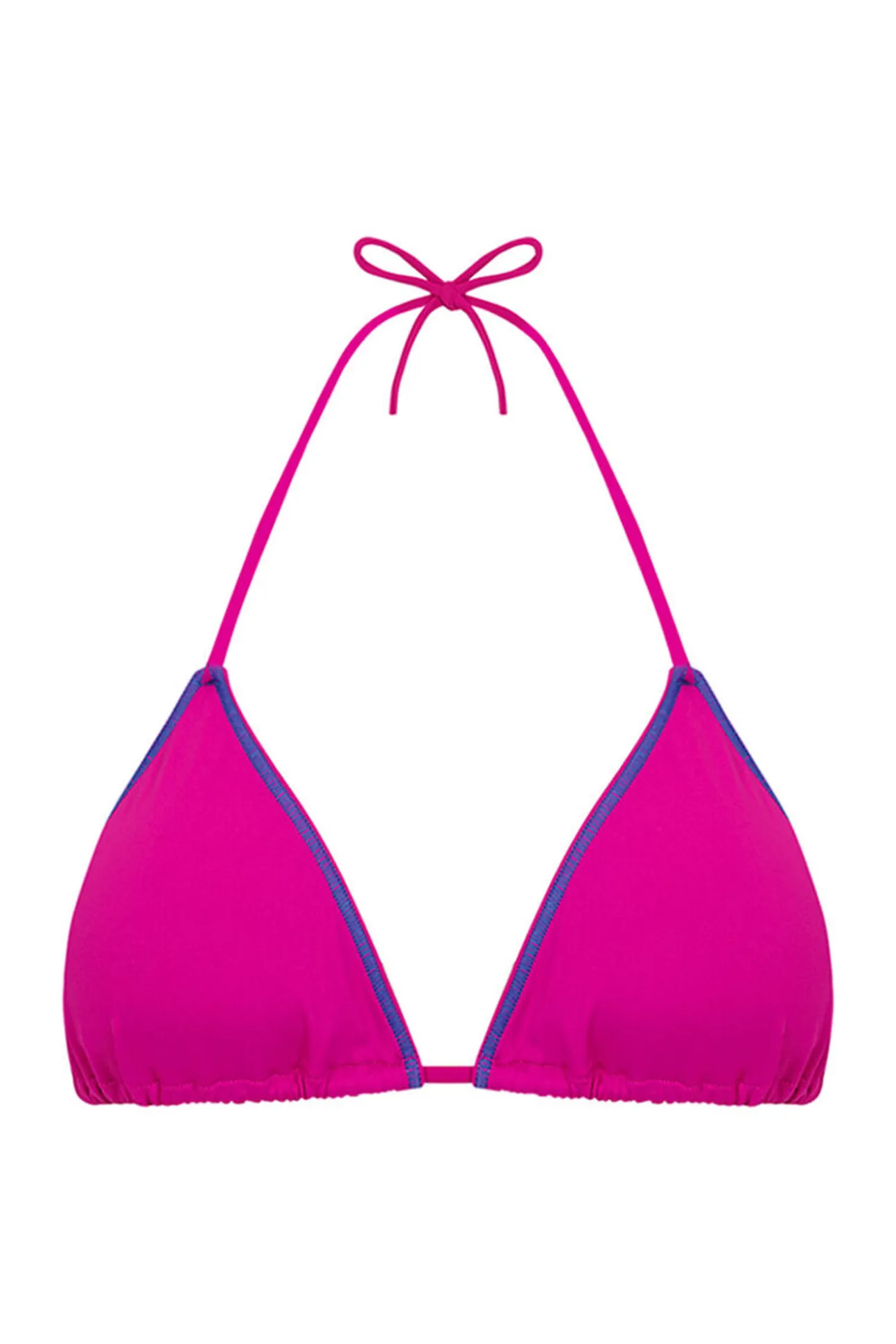 Top bikini triangular cortina rosa