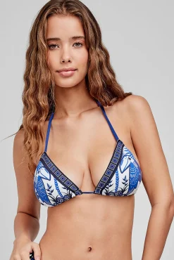 Top bikini triangular estampado