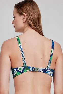 Top bikini triangular estampado tribal