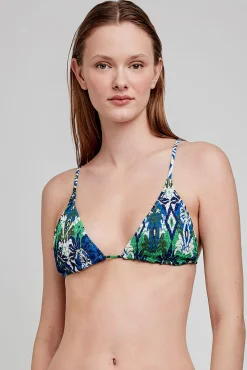 Top bikini triangular estampado