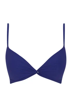 Top bikini triangular push up azul eléctrico