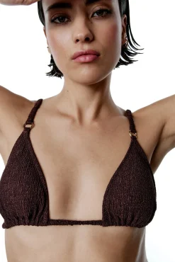 Top bikini triangular Radiance marrón