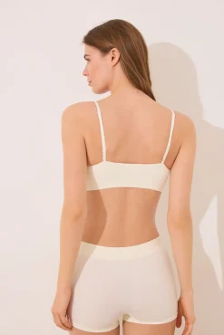 Top canalé seamless blanco