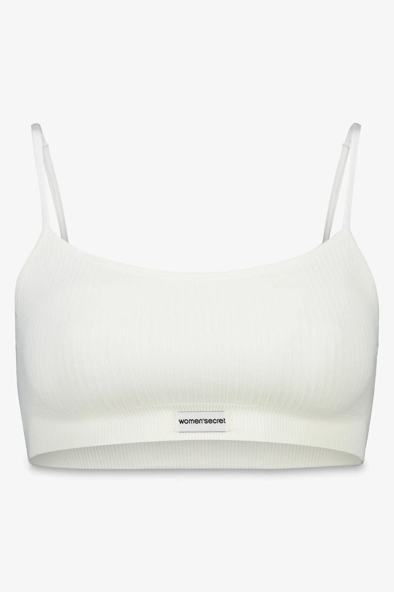 Top canalé seamless blanco