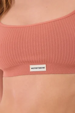 Top canalé seamless rosa