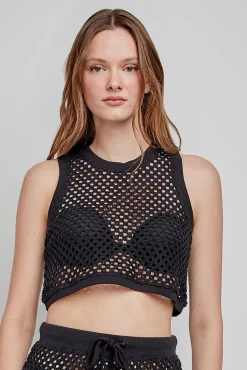 Top crochet negro