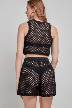 Top crochet negro