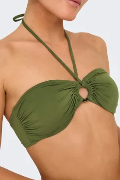 Top de bikini bandeau verde