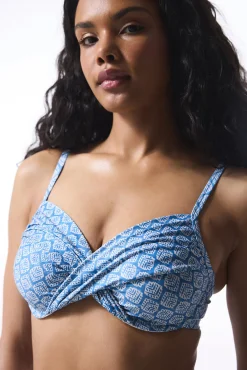 Top de bikini con aro azul