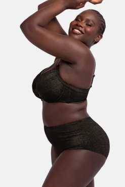 Top de bikini con aro brillo negro