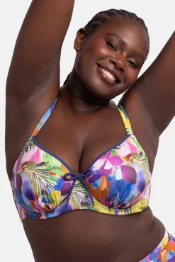 Top de bikini con aro flores