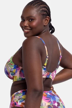 Top de bikini con aro flores