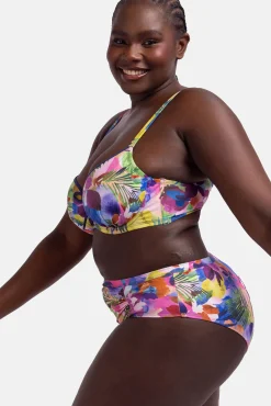 Top de bikini con aro flores