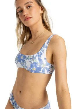 Top de bikini con aro print flores