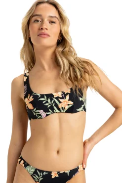 Top de bikini con aro print tropical