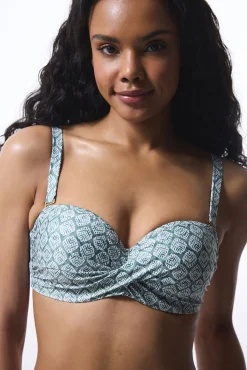 Top de bikini con aro verde