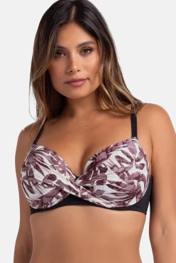 Top de bikini estampado