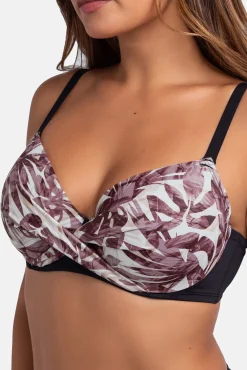 Top de bikini estampado