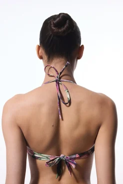 Top de bikini print brillo tirantes extraíbles