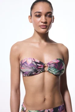 Top de bikini print brillo tirantes extraíbles