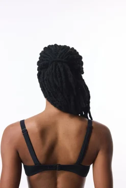 Top de bikini sin aro negro tirantes extraíbles