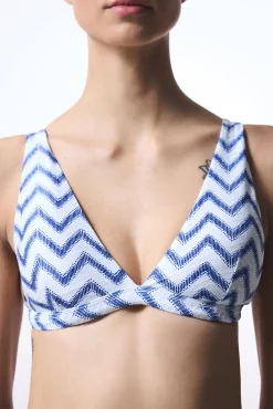Top de bikini sin aro rayas