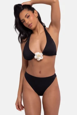 Top de bikini triangular negro