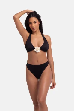 Top de bikini triangular negro