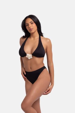 Top de bikini triangular negro