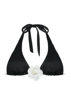 Top de bikini triangular negro