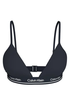 Top de bikini triangular logo Calvin Klein azul