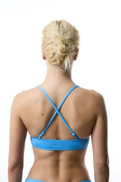Top de bikini triangular azul