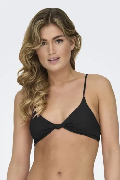 Top de bikini triangular nudo negro