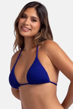 Top de bikini triangular azul
