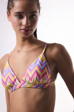 Top de bikini triangular zigzag