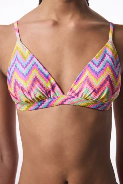 Top de bikini triangular zigzag