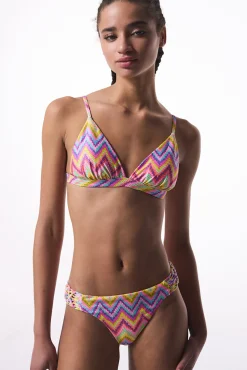 Top de bikini triangular zigzag