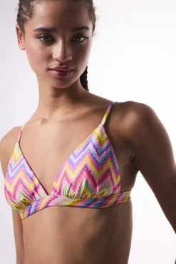 Top de bikini triangular zigzag