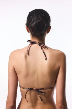 Top de bikini triangular leopardo