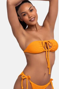 Top de bikini triangular naranja