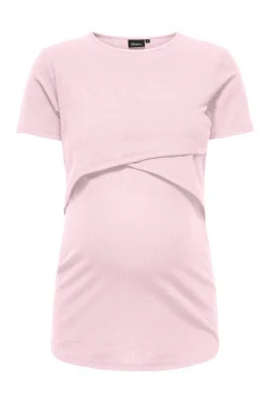 Top de manga corta cuello redondo maternity y lactancia