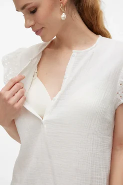 Top de manga corta maternity y lactancia