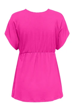 Top fluido manga murciélago cuello pico maternity