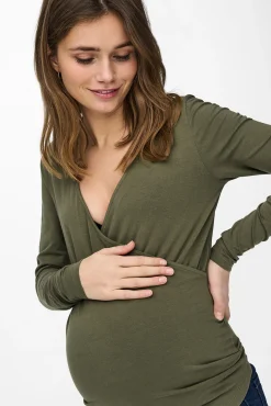 Top manga larga maternity