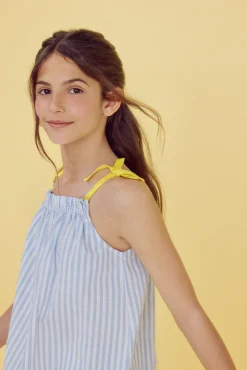 Top rayas de tirantes para niña