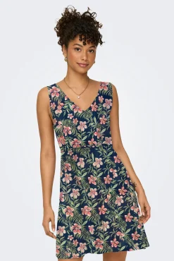 Vestido corto de tirantes anchos