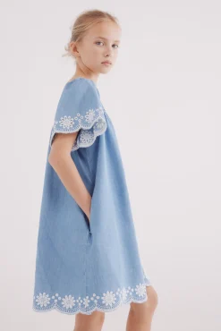 Vestido corto denim niña
