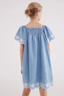 Vestido corto denim niña