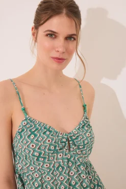 Vestido corto estampado geométrico