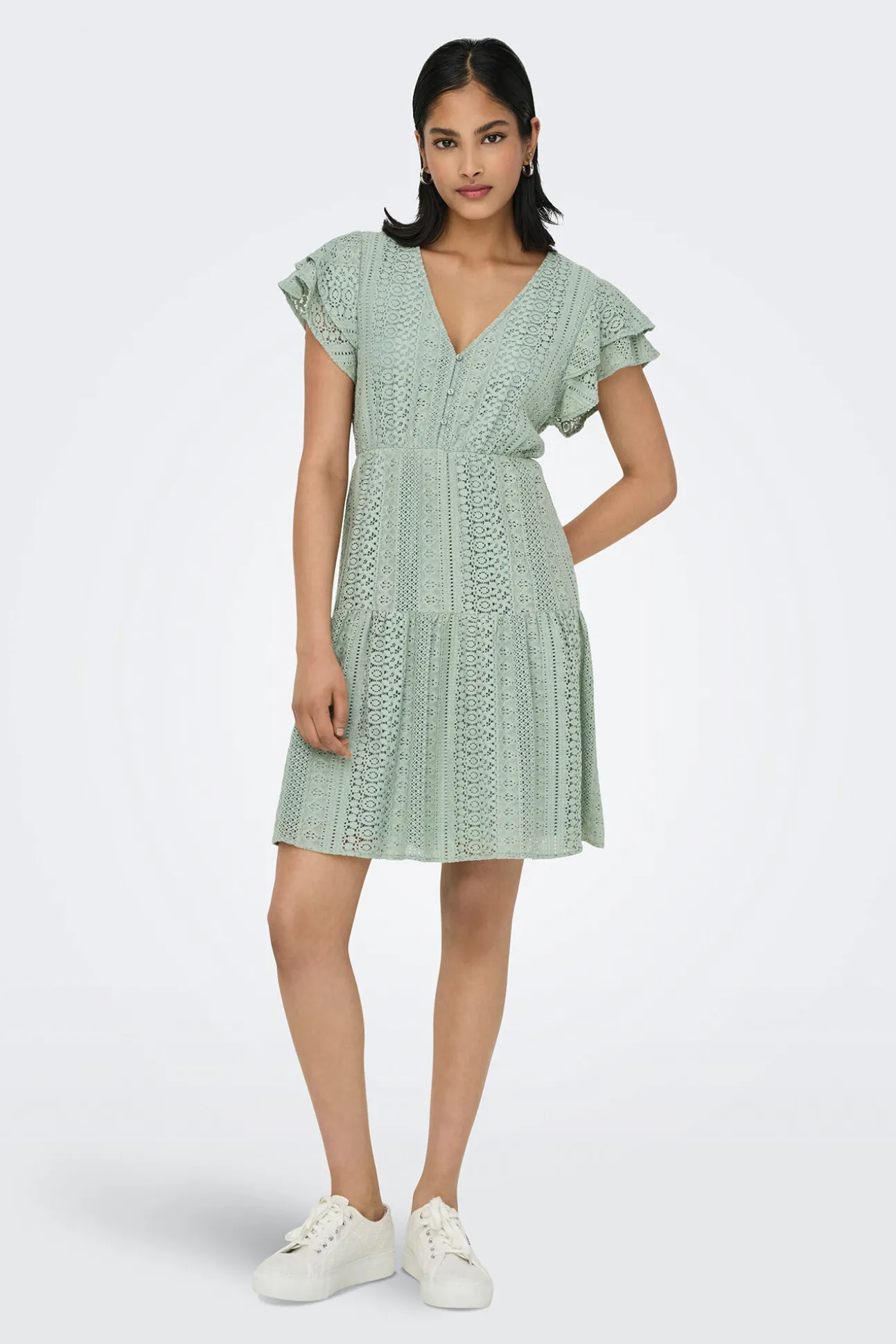 Vestido corto manga corta